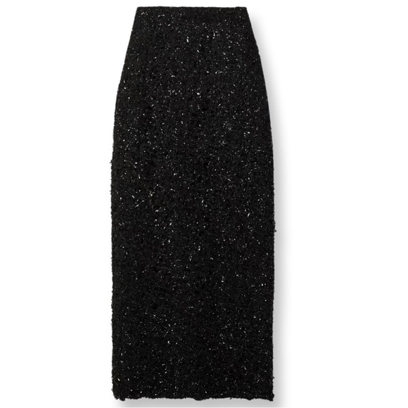 Camille La Vie high-waisted sequinned skirt black Sz US 8 - Picture 3 of 14